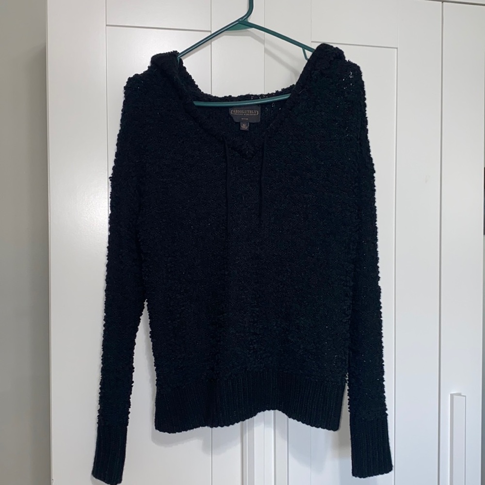 Absolutely Creative Worldwide Black Knit Hoodie Size M